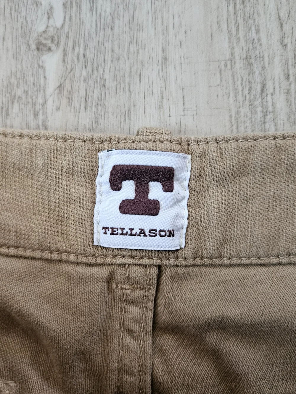 Tellason Men's Tan Straight Workwear Utility Fatigue Pants 33 Made In Italy